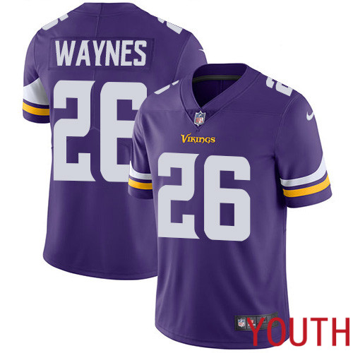 Minnesota Vikings #26 Limited Trae Waynes Purple Nike NFL Home Youth Jersey Vapor Untouchable->youth nfl jersey->Youth Jersey